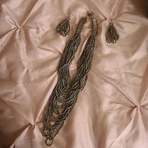 Costume earrings and necklace set-New